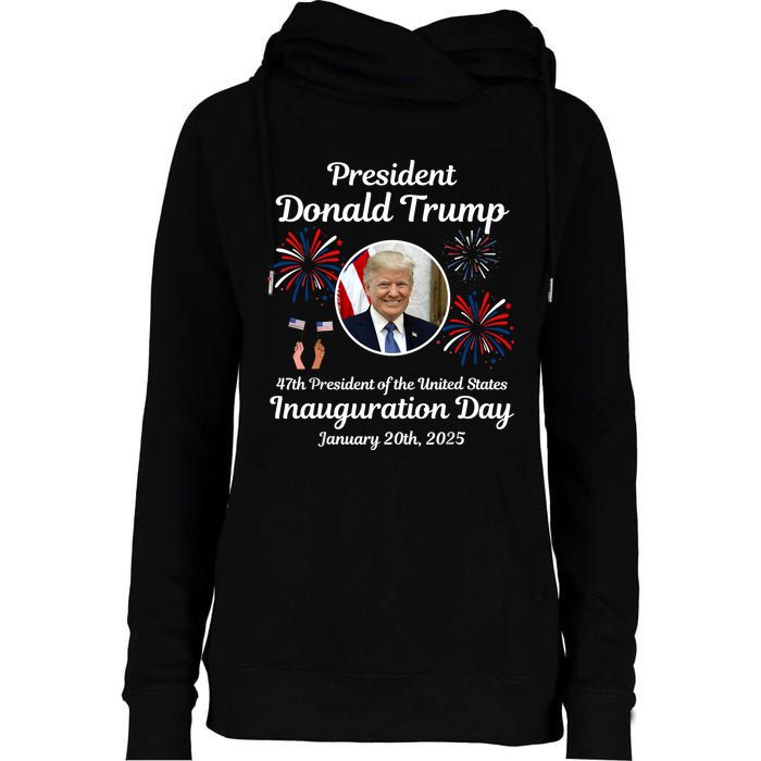 Donald Trump Inauguration Day 2025 Womens Funnel Neck Pullover Hood