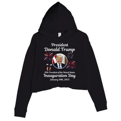 Donald Trump Inauguration Day 2025 Crop Fleece Hoodie