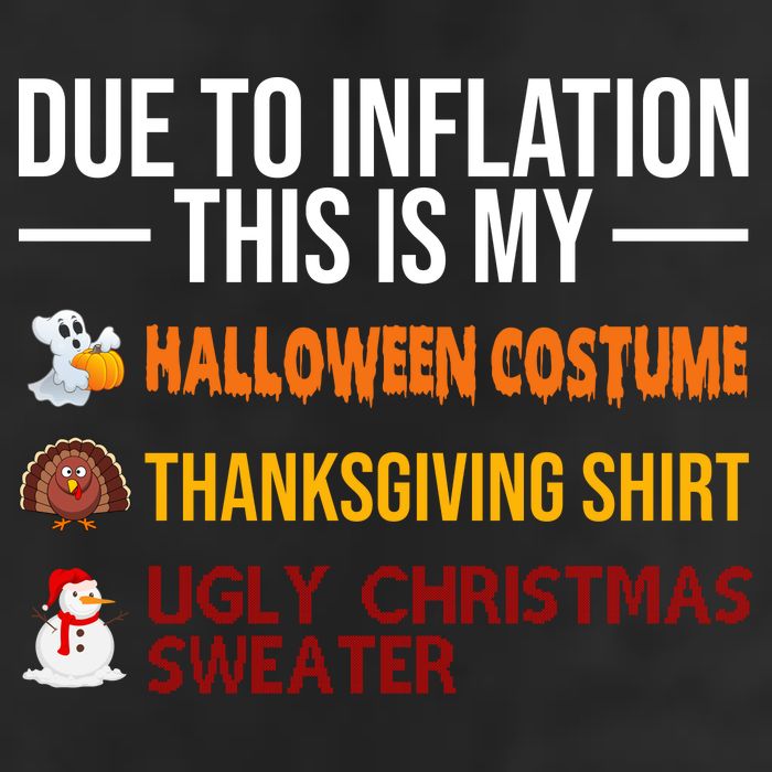 Due To Inflation This Is My Halloween Thanksgiving Christmas 7 Panel Mesh Trucker Snapback Hat