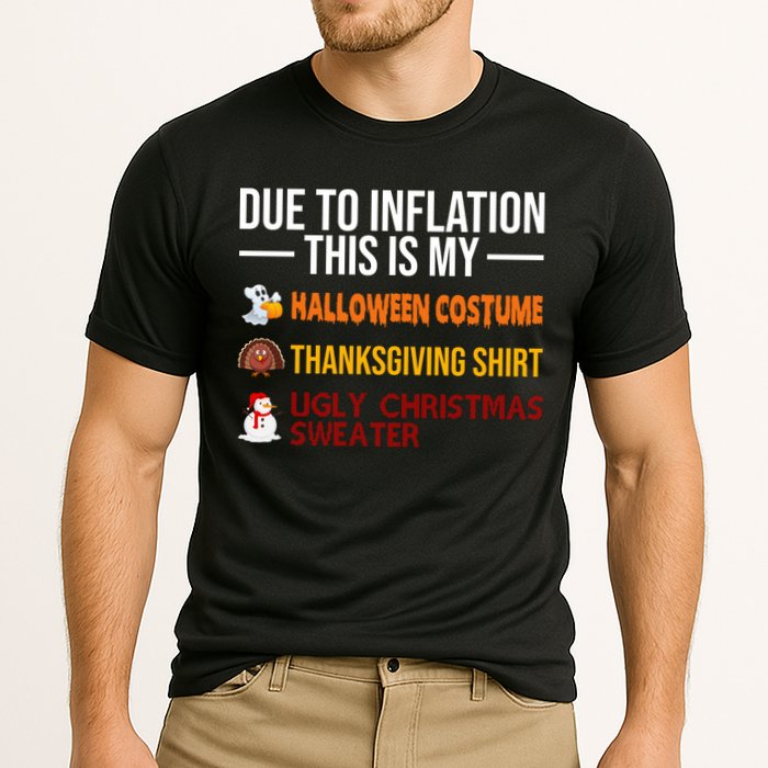 Due To Inflation This Is My Halloween Thanksgiving Christmas Cooling Performance Crew T-Shirt