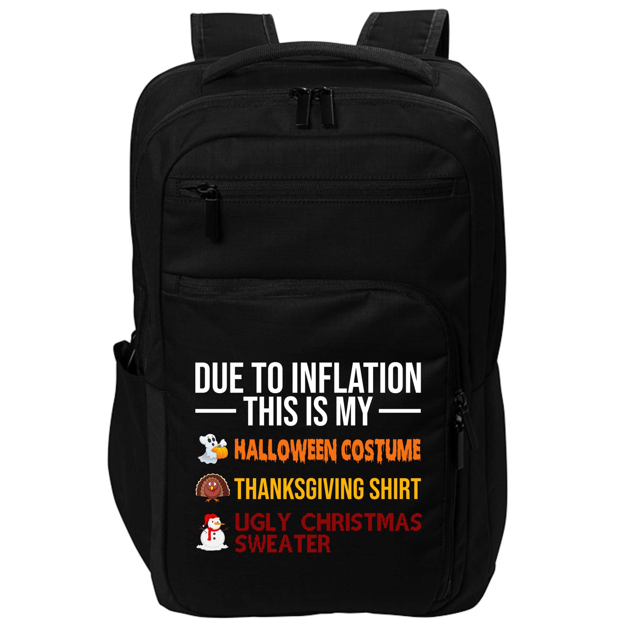 Due To Inflation This Is My Halloween Thanksgiving Christmas Impact Tech Backpack