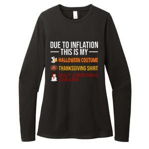 Due To Inflation This Is My Halloween Thanksgiving Christmas Womens CVC Long Sleeve Shirt