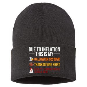 Due To Inflation This Is My Halloween Thanksgiving Christmas Sustainable Knit Beanie