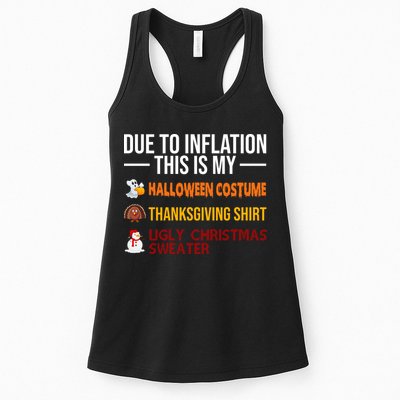 Due To Inflation This Is My Halloween Thanksgiving Christmas Womens Tank Top