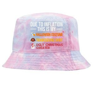 Due To Inflation This Is My Halloween Thanksgiving Christmas Tie-Dyed Bucket Hat