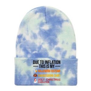 Due To Inflation This Is My Halloween Thanksgiving Christmas Tie Dye 12in Knit Beanie