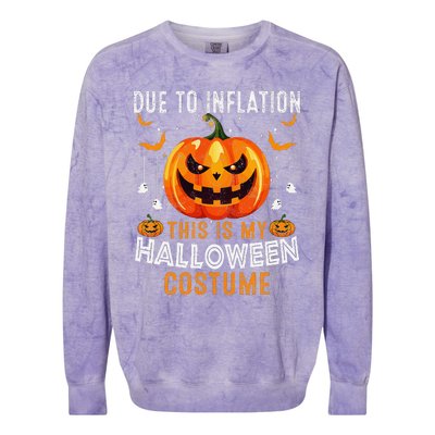 Due To Inflation This Is My Halloween Costume Funny Pumpkins Colorblast Crewneck Sweatshirt