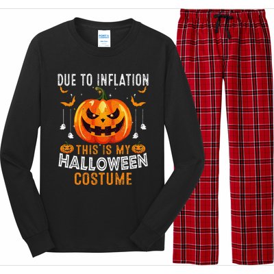 Due To Inflation This Is My Halloween Costume Funny Pumpkins Long Sleeve Pajama Set