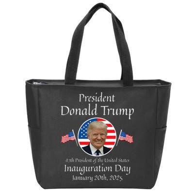 Donald Trump Inauguration Day 2025 47th Usa President Zip Tote Bag