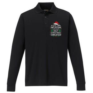 Due To Inflation This Is My Ugly Sweater For Christmas Performance Long Sleeve Polo