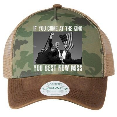 Donald Trump If You Come At The King You Best Not Miss Legacy Tie Dye Trucker Hat