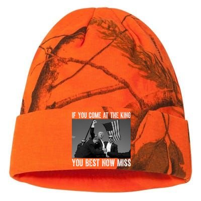 Donald Trump If You Come At The King You Best Not Miss Kati Licensed 12" Camo Beanie