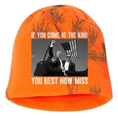 Donald Trump If You Come At The King You Best Not Miss Kati - Camo Knit Beanie