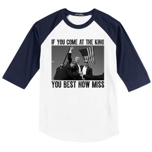 Donald Trump If You Come At The King You Best Not Miss Baseball Sleeve Shirt