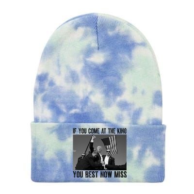 Donald Trump If You Come At The King You Best Not Miss Tie Dye 12in Knit Beanie