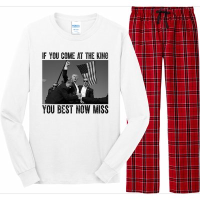 Donald Trump If You Come At The King You Best Not Miss Long Sleeve Pajama Set