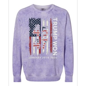 Donald Trump Inauguration Day 2025 47th President Usa Flag Colorblast Crewneck Sweatshirt