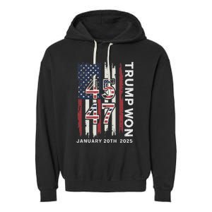 Donald Trump Inauguration Day 2025 47th President Usa Flag Garment-Dyed Fleece Hoodie