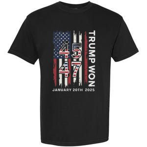 Donald Trump Inauguration Day 2025 47th President Usa Flag Garment-Dyed Heavyweight T-Shirt