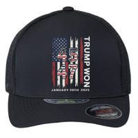 Donald Trump Inauguration Day 2025 47th President Usa Flag Flexfit Unipanel Trucker Cap