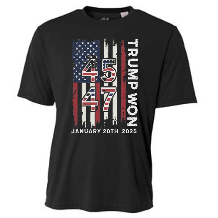 Donald Trump Inauguration Day 2025 47th President Usa Flag Cooling Performance Crew T-Shirt