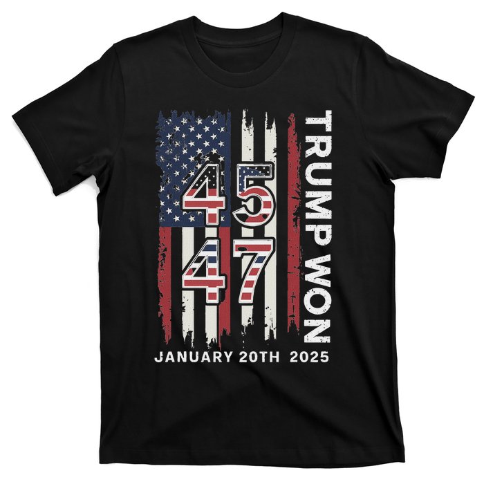 Donald Trump Inauguration Day 2025 47th President Usa Flag T-Shirt