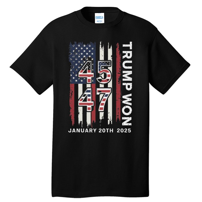 Donald Trump Inauguration Day 2025 47th President Usa Flag Tall T-Shirt