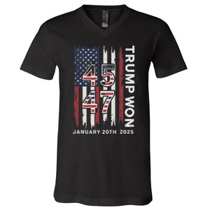 Donald Trump Inauguration Day 2025 47th President Usa Flag V-Neck T-Shirt