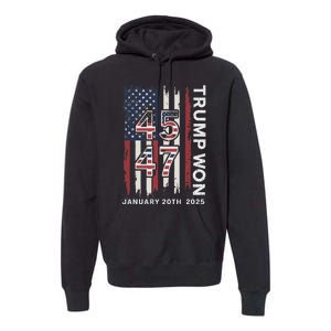 Donald Trump Inauguration Day 2025 47th President Usa Flag Premium Hoodie