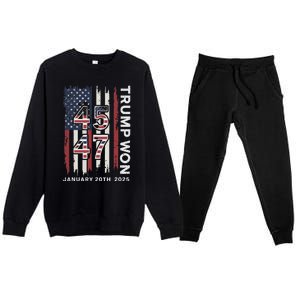 Donald Trump Inauguration Day 2025 47th President Usa Flag Premium Crewneck Sweatsuit Set