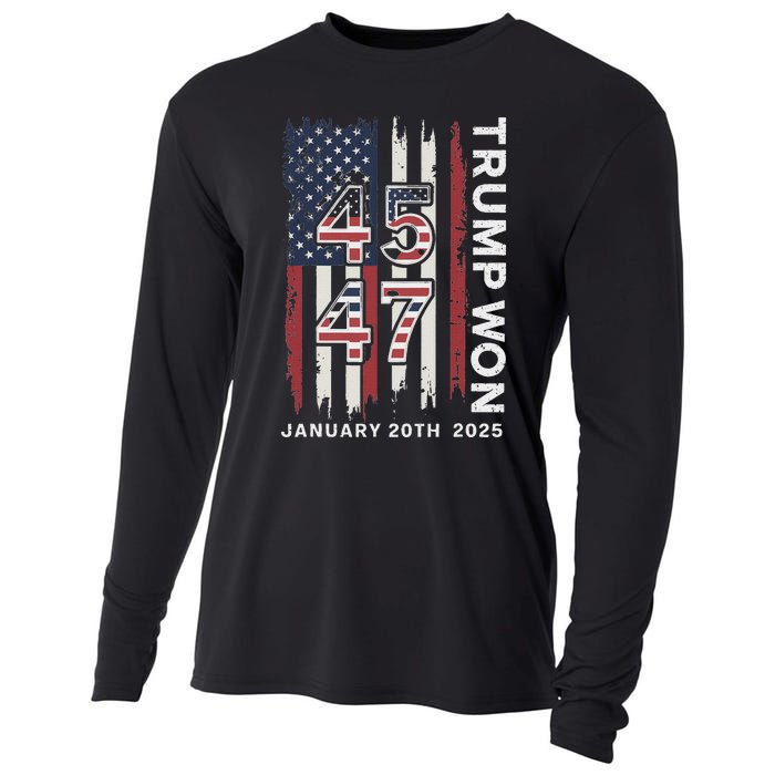 Donald Trump Inauguration Day 2025 47th President Usa Flag Cooling Performance Long Sleeve Crew