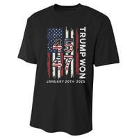 Donald Trump Inauguration Day 2025 47th President Usa Flag Performance Sprint T-Shirt