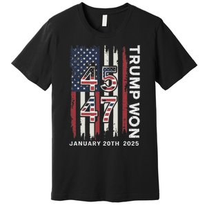 Donald Trump Inauguration Day 2025 47th President Usa Flag Premium T-Shirt