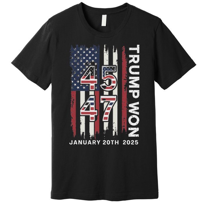 Donald Trump Inauguration Day 2025 47th President Usa Flag Premium T-Shirt