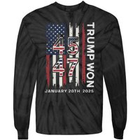 Donald Trump Inauguration Day 2025 47th President Usa Flag Tie-Dye Long Sleeve Shirt