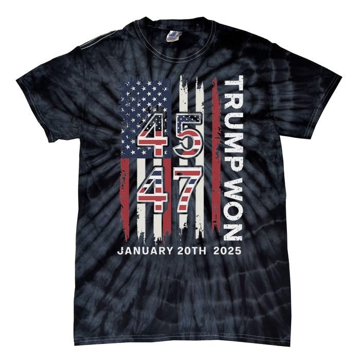 Donald Trump Inauguration Day 2025 47th President Usa Flag Tie-Dye T-Shirt