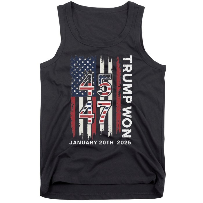 Donald Trump Inauguration Day 2025 47th President Usa Flag Tank Top