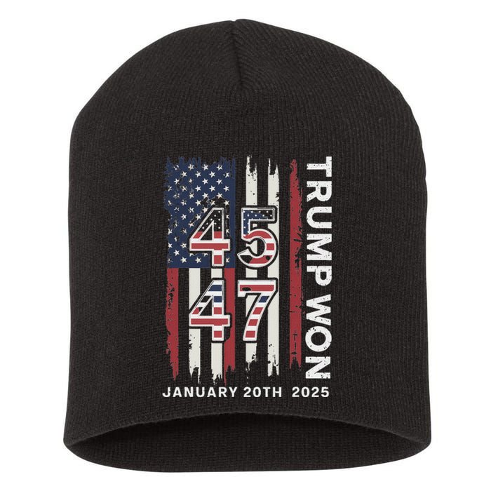 Donald Trump Inauguration Day 2025 47th President Usa Flag Short Acrylic Beanie