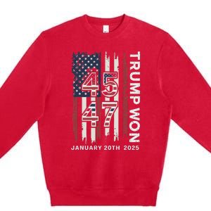 Donald Trump Inauguration Day 2025 47th President Usa Flag Premium Crewneck Sweatshirt