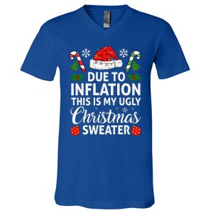 Due To Inflation This Is My Ugly Funny For Christmas V-Neck T-Shirt