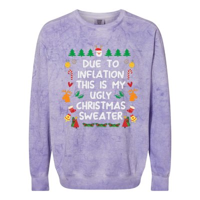 Due to Inflation Ugly Christmas Sweaters Colorblast Crewneck Sweatshirt