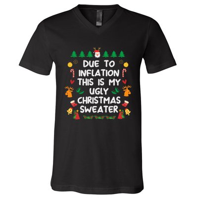 Due to Inflation Ugly Christmas Sweaters V-Neck T-Shirt