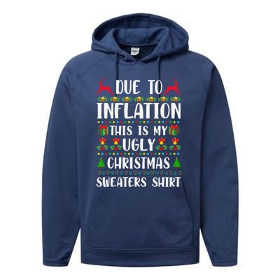 Due To Inflation Ugly Christmas Cute Family Matching Performance Fleece Hoodie