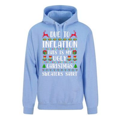 Due To Inflation Ugly Christmas Cute Family Matching Unisex Surf Hoodie