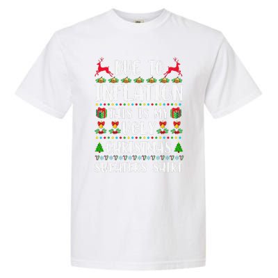 Due To Inflation Ugly Christmas Cute Family Matching Garment-Dyed Heavyweight T-Shirt