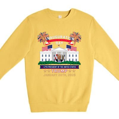 Donald Trump Inauguration Day 2025 47th President 47 Us Flag Premium Crewneck Sweatshirt