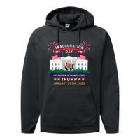 Donald Trump Inauguration Day 2025 47th President 47 Us Flag Performance Fleece Hoodie