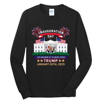 Donald Trump Inauguration Day 2025 47th President 47 Us Flag Tall Long Sleeve T-Shirt