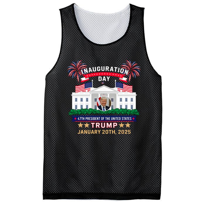 Donald Trump Inauguration Day 2025 47th President 47 Us Flag Mesh Reversible Basketball Jersey Tank