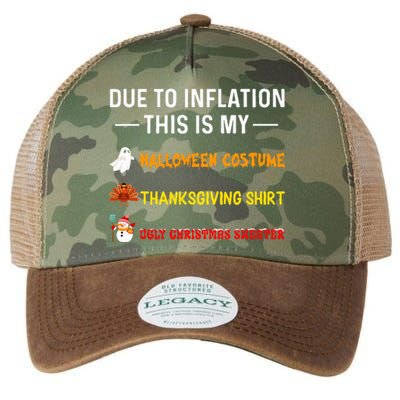 Due To Inflation This Is My Funny Halloween Costume Legacy Tie Dye Trucker Hat